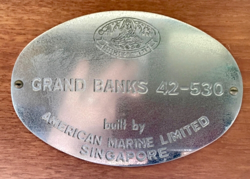 1977 Grand Banks 42 Classic, GB Badge