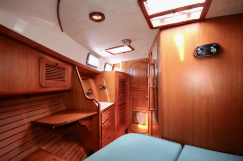 1996 Tanton 45 Offshore, Fore cabin aft view