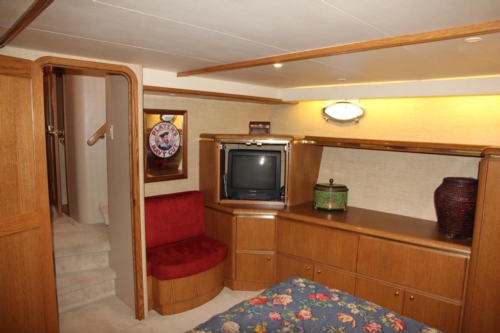 1999 West Bay Sonship 58, Master Suite Seating and Television