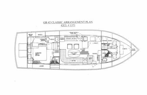 1998 Grand Banks 42 Classic, Layout Plan