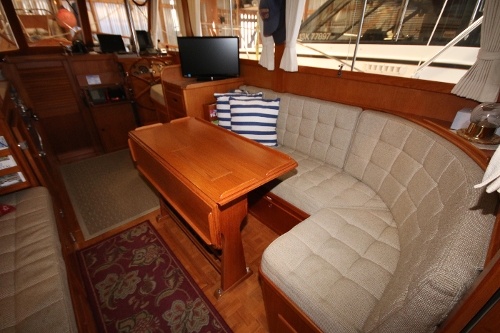 1988 Grand Banks 32, Starboard Settee and Folding Table
