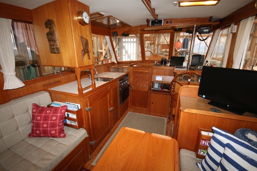 1988 Grand Banks 32, View forward to Galley