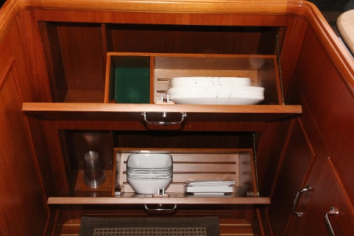 2007 Grand Banks Europa, Fold Out Dish Storage