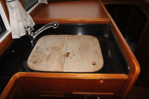 2007 Grand Banks Europa, Wooden Sink Cover