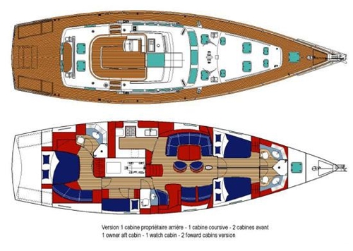 2006 Beneteau 57, Manufacturer Provided Image: Deck and Interior Layout