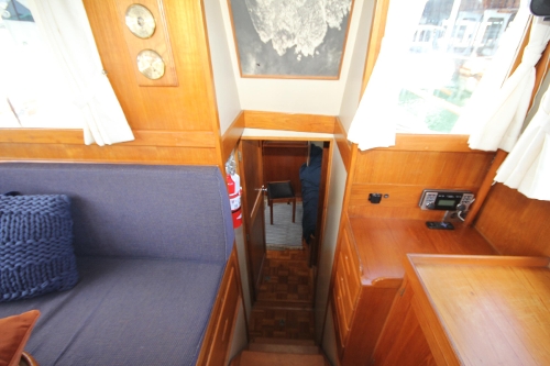 1973 Grand Banks Classic 42, Looking aft, companionway to Master Stateroom