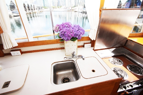 1973 Grand Banks Classic 42, Galley