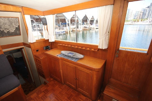 1973 Grand Banks Classic 42, Salon looking aft to port