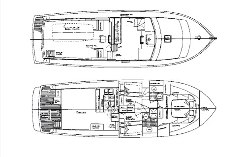 1987 Ocean Alexander 50 Mark II, Layout