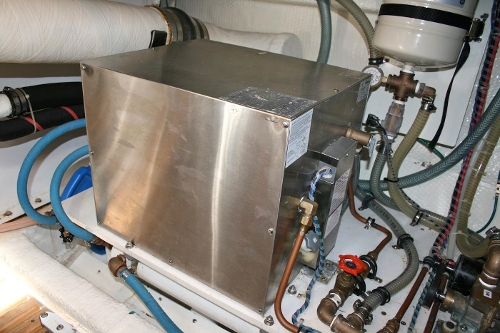 2001 Grand Banks Classic, Hot water heater