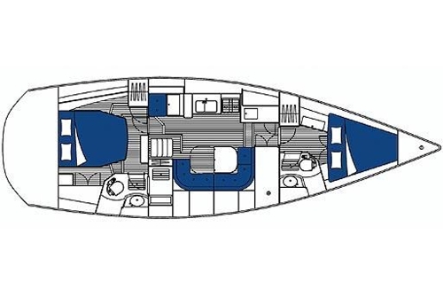 2004 Wauquiez Pilot Saloon 40, Manufacturer Provided Image: Layout Plan