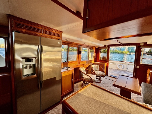 1996 Fleming 55, Galley to salon