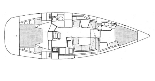 2003 Jeanneau Sun Odyssey 43 DS, Layout