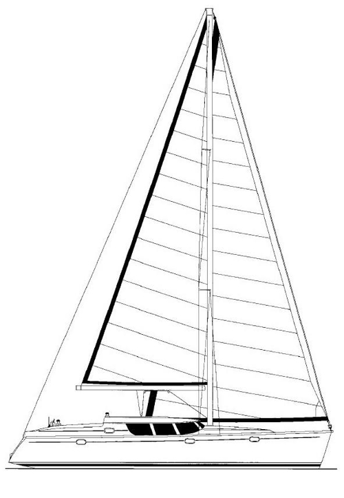 2003 Jeanneau Sun Odyssey 43 DS, Profile drawing