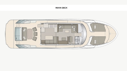 2013 Monte Carlo Yachts MCY 65, Main Deck Layout